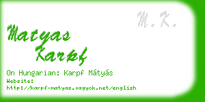 matyas karpf business card